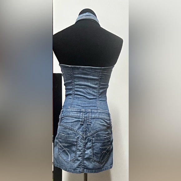 Frankie B. Jean denim zip up dress , size 0 made in Los Angeles - Picture 10 of 16